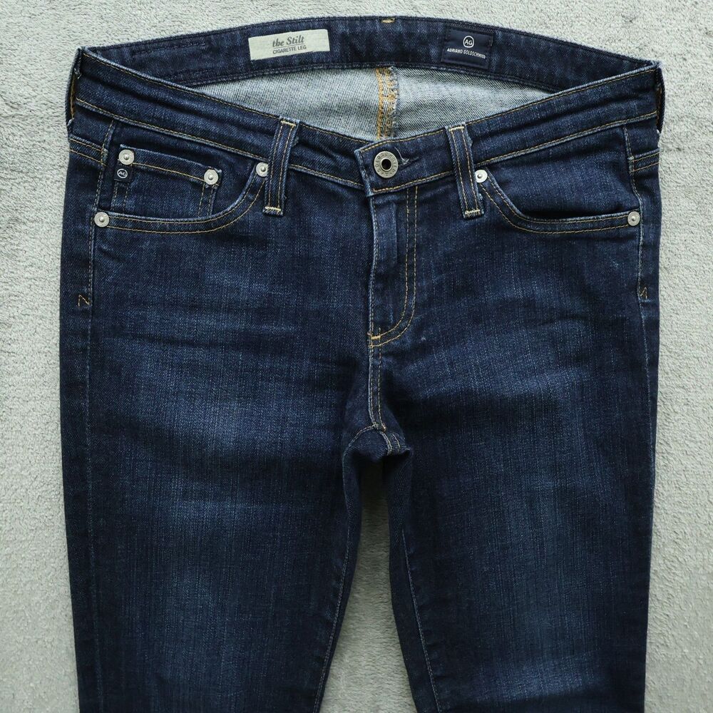 AG Jean Women's Size 27R Blue Low-Rise The Stilt Cigarette Leg Denim 30" Inseam - Picture 12 of 16